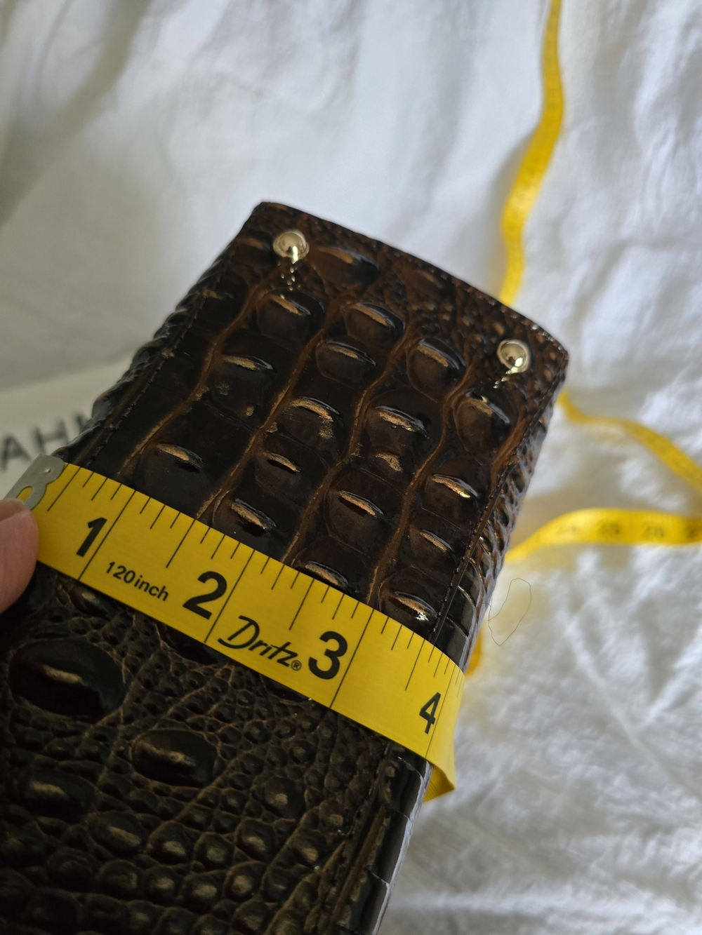 NWT Brahmin Rosetta Satchel Chocolate Melbourne Croc Embossed W/ Shoulder Strap - Picture 14 of 16
